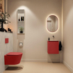 MONDIAZ TURE-DLUX Meuble toilette - 40cm - Fire - EDEN - vasque Opalo - position droite - sans trou de robinet SW1104293