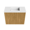 Mondiaz JOYA 50cm toiletmeubel - kleur Oak - Wastafel FAYE positie Midden Zonder kraangat kleur Talc. SW1421098