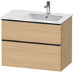 Duravit D-neo Meuble sous vasque 81x46.2x62.5cm 2 tiroirs Chêne naturel mat SW641151