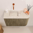 Mondiaz JOYA-DLUX Meuble de toilette 61,6cm - arrondi droit couleur Dusk - Vasque FAYE position Gauche Sans trou de robinet couleur Frappe. SW1423074