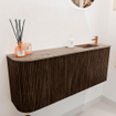 Mondiaz JOYA-DLUX 101.6cm toiletmeubel - ronding links kleur Walnut - Wastafel FAYE positie Rechts 1 kraangat kleur Arena. SW1424370
