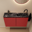 MONDIAZ TURE-DLUX Meuble toilette - 80cm - Fire - EDEN - vasque Lava - position droite - 1 trou de robinet SW1103809