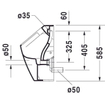 Duravit ME by Starck Cuvette d’urinoir Rimless avec fixation et arrivée derrière blanc SW29539