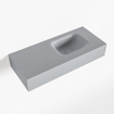Mondiaz LEX Lave-main - 70x30x12cm - lavabo droite - sans trou de robinet - Solid Surface - Plata SW1026082