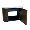 Mondiaz JOYA-DLUX Meuble de salle de bains 63,2cm - arrondi gauche et droite couleur Shadow - Vasque FAYE position Milieu Sans trou de robinet couleur Opalo SW1422969