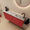 MONDIAZ TURE-DLUX Meuble toilette - 100cm - Fire - EDEN - vasque Glace - position droite - 1 trou de robinet SW1103288