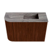 Mondiaz JOYA-DLUX Meuble de salle de bains - 61,6cm - arrondi gauche couleur Ruby - Vasque FAYE position Droite Sans trou de robinet couleur Sombra SW1425695