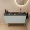 MONDIAZ TURE-DLUX Meuble WC 100 cm Greey. Lavabo EDEN Lava position droite. Sans trou de robinet. SW1103853