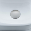 QeramiQ Fuente Ensemble lave-mains - 40x21.5x12cm - gauche - lisse - demi-rond - 1 trou de robinet - céramique - robinet lave-mains inox brossé - bonde - siphon abaissé - blanc brillant SW1232808