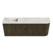 Mondiaz JOYA-DLUX 111.6cm toiletmeubel - ronding rechts kleur Shadow - Wastafel FAYE positie Links Zonder kraangat kleur Ostra. SW1423060