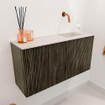 Mondiaz JOYA-DLUX 80cm toiletmeubel - kleur Shadow - Wastafel FAYE positie Rechts Zonder kraangat kleur Meli. SW1424888