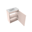 MONDIAZ TURE-DLUX Meuble de toilettes 40 cm Rosee. EDEN lavabo Opalo position gauche. Sans trou de robinet. SW1104485