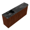 Mondiaz JOYA-DLUX Meuble de salle de bains 101.6cm - arrondi droit couleur Ruby - Vasque FAYE position Gauche 1 trou de robinet couleur Lava SW1423654