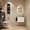 MONDIAZ TURE-DLUX 60cm toiletmeubel Talc. EDEN wastafel Lava positie links. Zonder kraangat. SW1103596