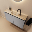 MONDIAZ TURE-DLUX 80cm toiletmeubel Plata. EDEN wastafel Frappe positie midden. Met 1 kraangat. SW1102948