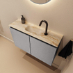 MONDIAZ TURE-DLUX Meuble toilette - 80cm - Plata - EDEN - vasque Frappe - position centrale - 1 trou de robinet SW1102948
