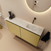 MONDIAZ TURE-DLUX Meuble toilette - 100cm - Oro - EDEN - vasque Opalo - position droite - sans trou de robinet SW1104454