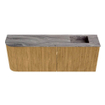 Mondiaz JOYA-DLUX 111.6cm meuble de salle de bains - arrondi gauche couleur Oak - Vasque FAYE position Droite 1 trou de robinet couleur Sombra. SW1424293