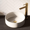 QeramiQ Dely Lavabo à poser - 36x12cm - sans trop-plein - rond - céramique - blanc brillant SW241491