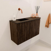 Mondiaz JOYA 71.6cm toiletmeubel - ronding rechts kleur Walnut - Wastafel FAYE positie Links Zonder kraangat kleur Urban. SW1421391