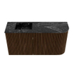 Mondiaz JOYA-DLUX 81.6cm toiletmeubel - ronding rechts kleur Walnut - Wastafel FAYE positie Links 1 kraangat kleur Lava. SW1422457
