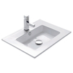 Thebalux wastafel slimline 60cm keramiek 1x kom 1x kraangat SW717323