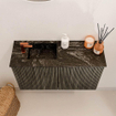Mondiaz JOYA-DLUX 70cm meuble de toilette - couleur Shadow - Vasque FAYE position Gauche 1 trou de robinet couleur Lava. SW1422837