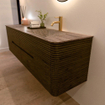 Mondiaz CIRO-DLUX Ensemble de meubles de salle de bains - 170x45x50cm - lavabo solid surface Oza - 1 vasque à droite - 1 trou de robinet - 4 tiroirs - Shadow SW1532656