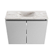 MONDIAZ TURE-DLUX Meuble toilette - 60cm - Plata - EDEN - vasque Glace - position centrale - sans trou de robinet SW1103427