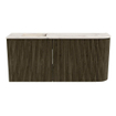 Mondiaz JOYA-DLUX Meuble de salle de bains 91,6cm - arrondi droit couleur Shadow - Vasque FAYE position Gauche Sans trou de robinet couleur Nata SW1425003