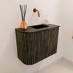 Mondiaz JOYA-DLUX Meuble de toilette 51,6cm - arrondi gauche couleur Shadow - Vasque FAYE position droite Sans trou de robinet couleur Lava SW1422855