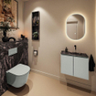 MONDIAZ TURE-DLUX Meuble toilette - 60cm - Greey - EDEN - vasque Lava - position droite - sans trou de robinet SW1103806