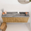 Mondiaz JOYA-DLUX 100cm meuble de toilette - couleur Oak - Vasque FAYE position Droite 1 trou de robinet couleur Sombra. SW1424272
