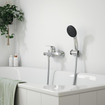 GROHE Swift QuickFix Badkraan - HOH=15cm - met omstel - met koppelingen - chroom SW1028102