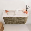 Mondiaz JOYA-DLUX 71.6cm toiletmeubel - ronding rechts kleur Dusk - Wastafel FAYE positie Links 1 kraangat kleur Nata. SW1425922
