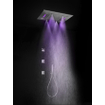 Hotbath Mate douche de tête encastrée 48x63cm rectangulaire avec spray éclairage LED nickel brossé SW74123