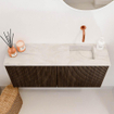 Mondiaz JOYA-DLUX 90cm meuble de toilette - couleur Walnut - Lavabo FAYE position Droite Sans trou de robinet couleur Ostra. SW1422613