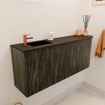 Mondiaz JOYA 101.6cm meuble de salle de bains - arrondi droit couleur Shadow - Vasque FAYE position Gauche 1 trou de robinet couleur Urban SW1421520