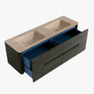Mondiaz CIRO-DLUX Ensemble de meubles de salle de bains - 150x45x50cm - lavabo en solid surface Saba - 2 vasques double - sans trous de robinet - 4 tiroirs - Shadow SW1532767