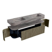 MONDIAZ THOR-DLUX Meuble de salle de bains 170cm arrondi gauche + droite couleur Shadow avec 1 tiroir et 2 portes. Vasque suspendue CLOUD Double 2 trous de robinet couleur Sombra. SW1465871