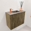Mondiaz JOYA-DLUX 50cm toiletmeubel - kleur Dusk - Wastafel FAYE positie Links 1 kraangat kleur Oza. SW1425960