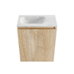 MONDIAZ TURE-DLUX Meuble toilette - 40cm - Washed Oak - EDEN - vasque Opalo - position gauche - 1 trou de robinet SW1126218