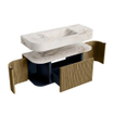 MONDIAZ THOR-DLUX 110cm meuble de salle de bains arrondi gauche + droite couleur Dusk avec 1 tiroir et 2 portes. Vasque suspendue CLOUD Milieu sans trou de robinet couleur Frappe. SW1462778