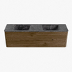 Mondiaz CIRO-DLUX Ensemble de meubles de salle de bains - 170x45x50cm - Vasque solid surface Lava - 2 lavabos double - 2 trous de robinet - 4 tiroirs - Dusk SW1533057