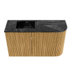 Mondiaz JOYA-DLUX Meuble de salle de bains - 71,6cm - arrondi droit couleur Chêne - Vasque FAYE position Gauche Sans trou de robinet couleur Lava SW1422070