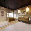 MONDIAZ VICA-DLUX Ensemble meuble de salle de bains - 150cm - meuble bas oro - 2 tiroirs - lavabo encastré cloud double - 2 trous de robinet - version haute 60cm - glace SW1088254