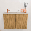 Mondiaz JOYA-DLUX 60cm toiletmeubel - kleur Oak - Wastafel FAYE positie Links 1 kraangat kleur Opalo. SW1422215