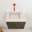 Mondiaz JOYA-DLUX 40cm toiletmeubel - kleur Shadow - Wastafel FAYE positie Links Zonder kraangat kleur Meli. SW1424865