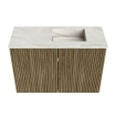 Mondiaz JOYA-DLUX 60cm toiletmeubel - kleur Dusk - Wastafel FAYE positie Rechts Zonder kraangat kleur Ostra. SW1423365