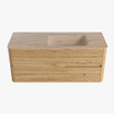Mondiaz CIRO-DLUX Badkamermeubelset - 120x45x50cm - Solid surface wastafel Saba - 1 wasbak Rechts - 1 kraangat - 2 lades - Oak SW1531183